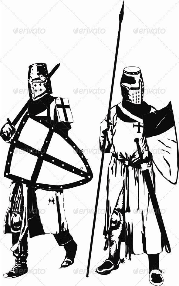 590x942 Two Knights Templars Fonts Logos Icons Knight, Archer, Medieval