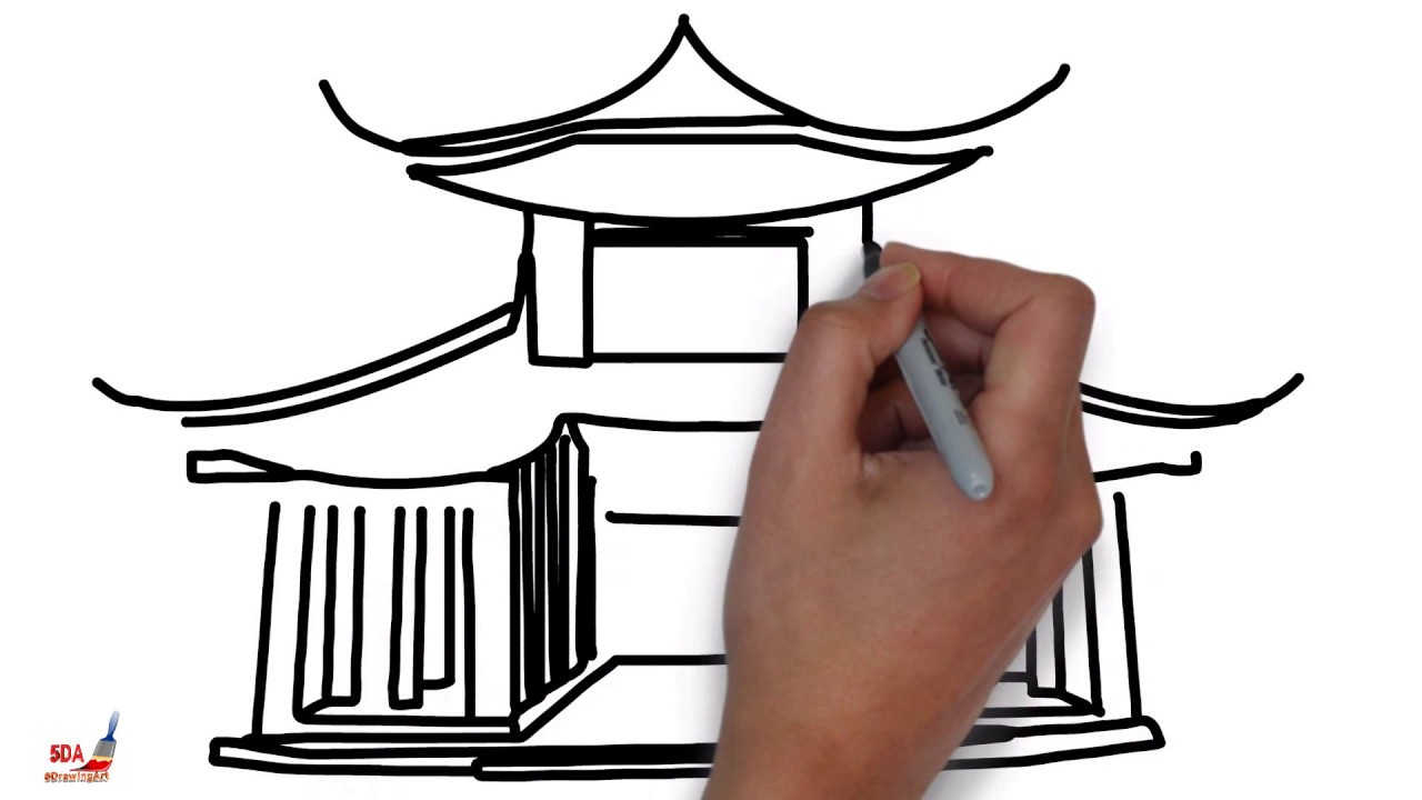 1280x720 How To Draw A Chinese House Trick Art Drawing A Chinese House