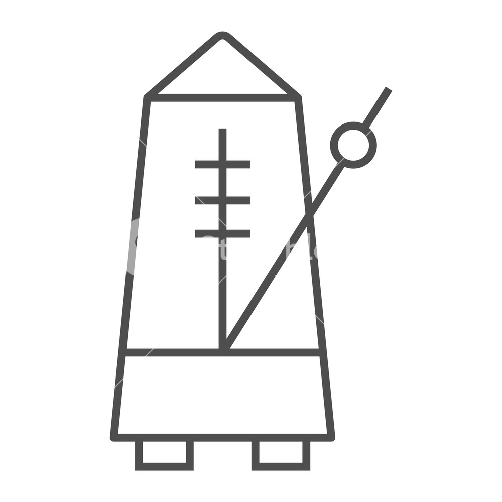 1000x1000 Metronome Thin Line Icon, Musical And Tempo, Equipment Sign