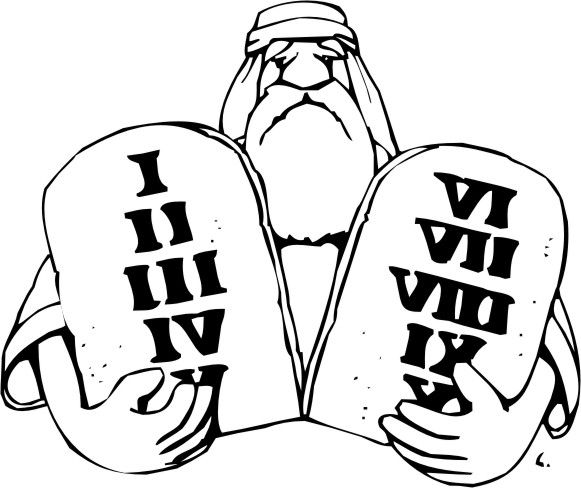 581x488 Free Moses Ten Commandments Coloring Pages Vbs Christian