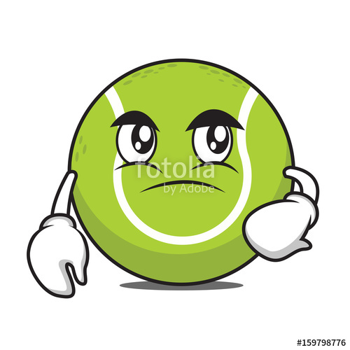 500x500 Confused Tennis Ball Cartoon Character Stock Image And Royalty