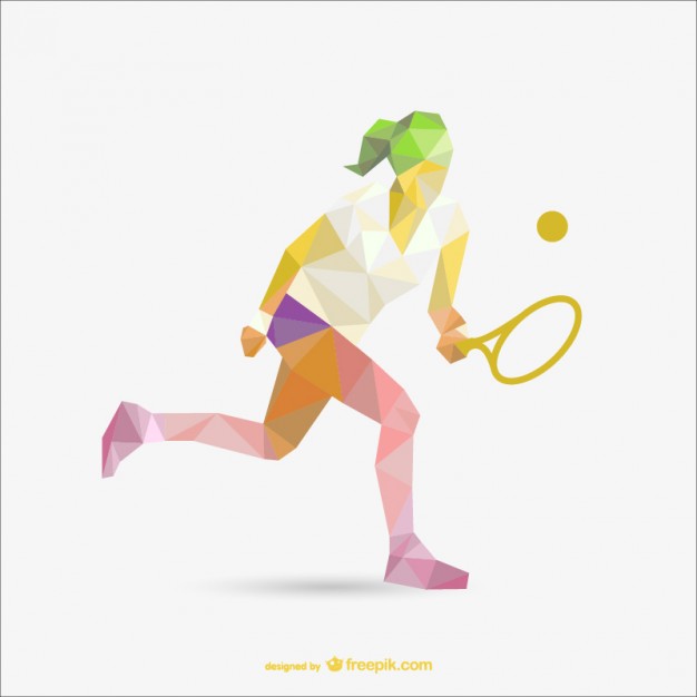 626x626 Geometry Drawing Of Tennis Woman Player Vector Free Download
