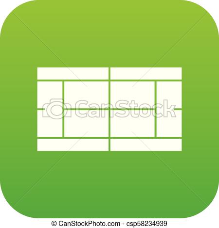 450x470 Tennis Court Icon Digital Green For Any Design Isolated On White