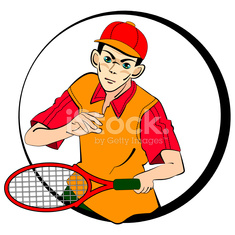 235x235 Drawing Of Tennis Man Player Symbol Stock Photos