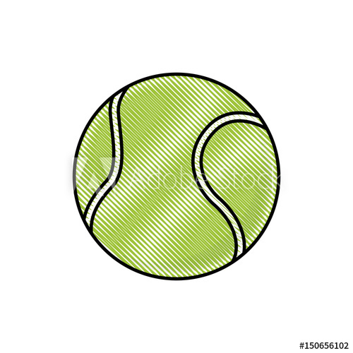 500x500 Drawing Tennis Ball Sport Competition Element Vector Illustration
