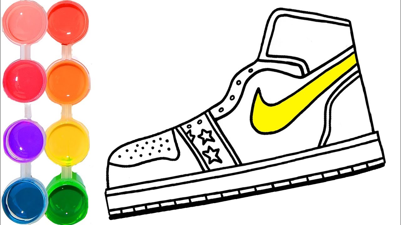1280x720 How To Draw Color A Nike Air Force Shoe Hipster Tennis Drawing