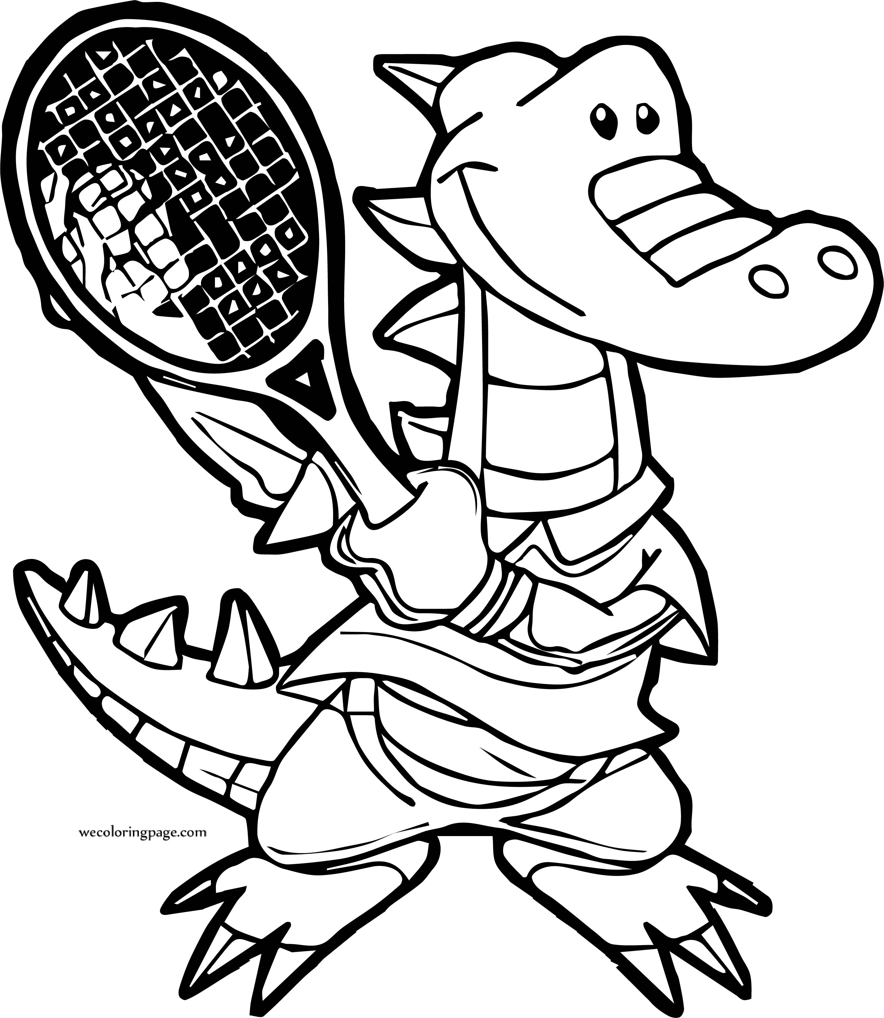 2813x3240 Crocodile Alligator Tennis Player Coloring