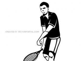 310x233 Tennis Player Vector Drawing Free Vectors Ui Download