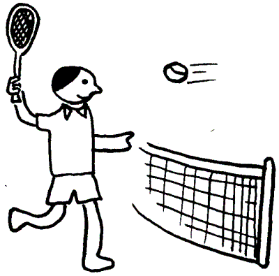 400x395 Tennis Player Clipart Black And White