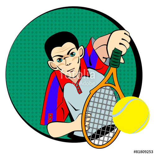 500x500 Drawing Of Tennis Man Player Symbol Stock Image And Royalty Free