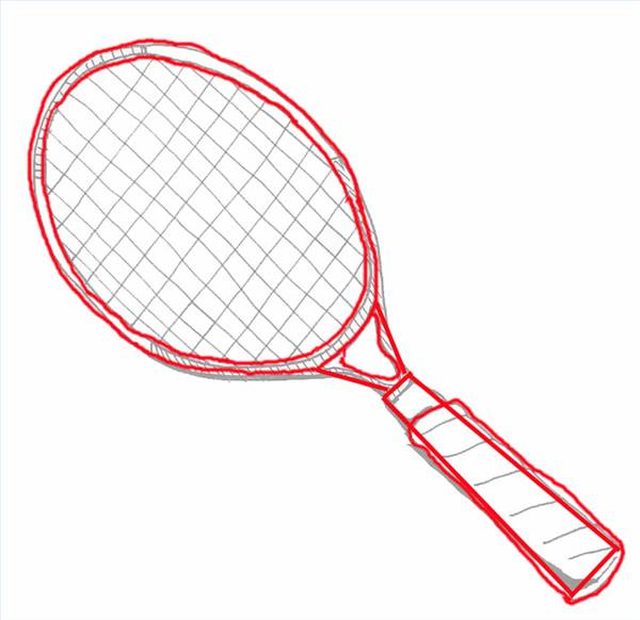 640x620 How To Draw A Tennis Racquet