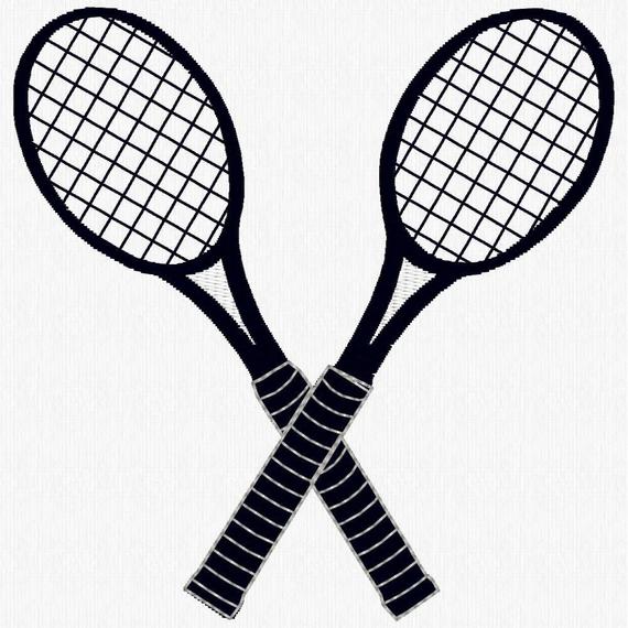 570x570 Tennis Racquets Machine Embroidery Design Etsy
