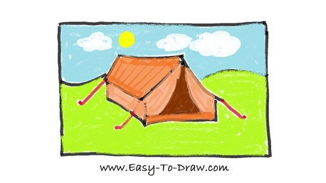 458x258 How To Draw A Cartoon Tent In Campground