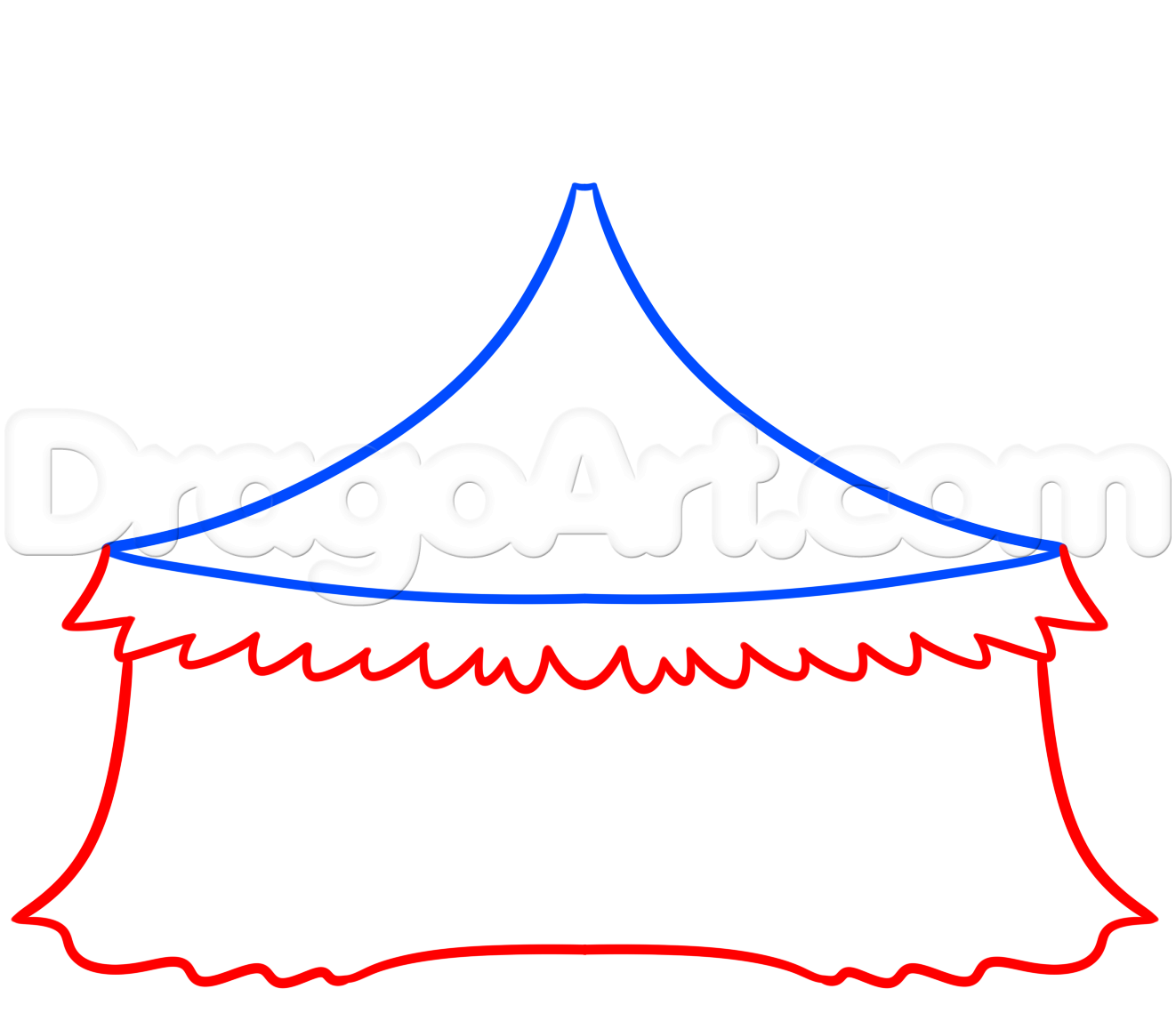 1322x1139 Circus Tent Drawing Tutorial, Step