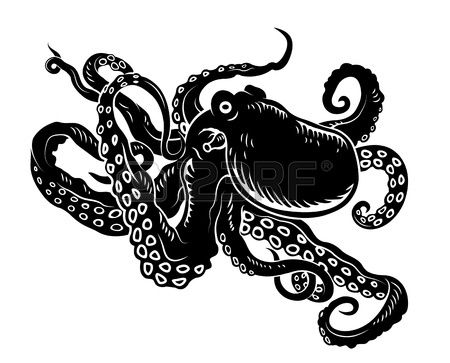 450x363 Octopus Silhouette Tattoo