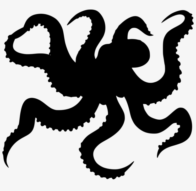 820x800 Silhouette, Octopus Vector Graphic, Octopus Tentacles
