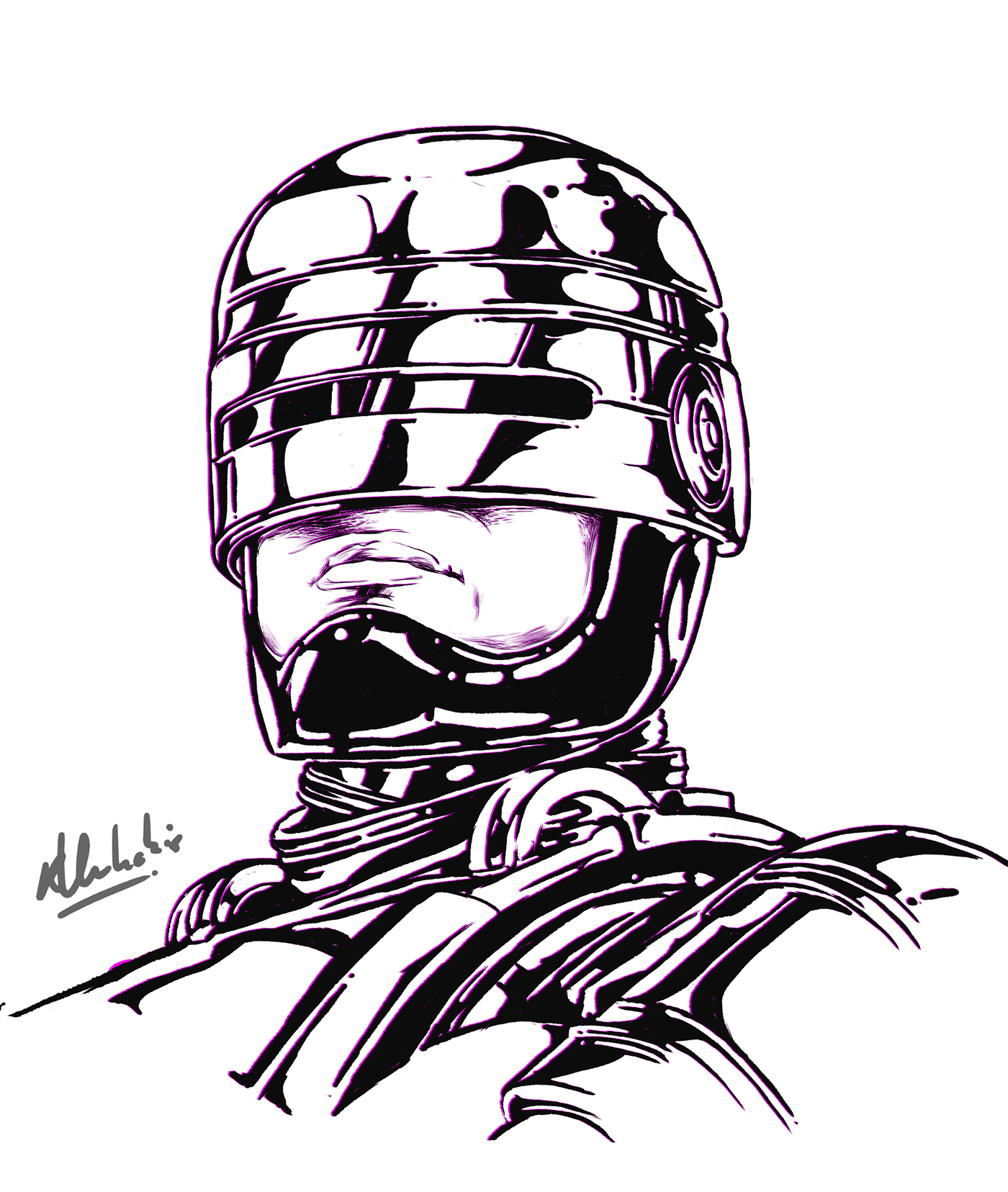 1400x1656 terminator robocop mondotees illustration on behance