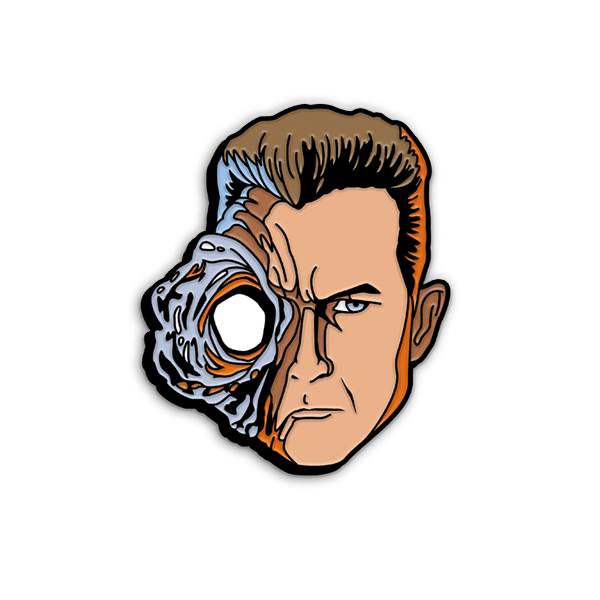 600x600 terminator endoskeleton t enamel pin