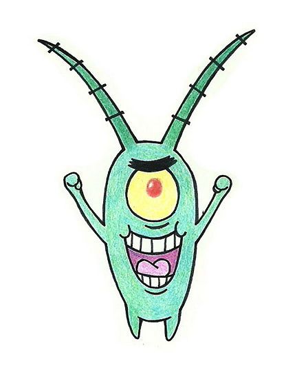 432x550 draw sheldon j plankton from spongebob squarepants drawing