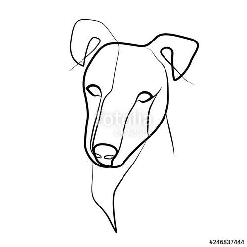 500x500 Jack Russell Terrier One Line Drawing Stock Image And Royalty
