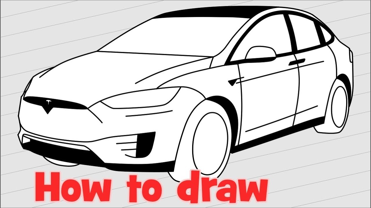 1280x720 How To Draw A Car Tesla Model X