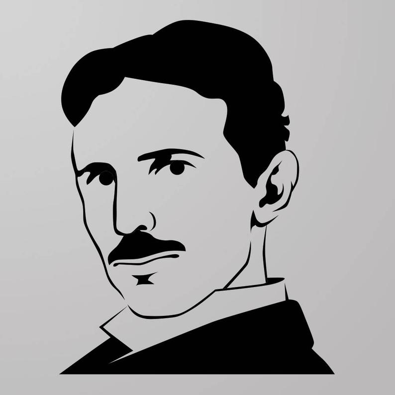 794x794 Nikola Tesla Face Vinyl Decal Sticker Etsy