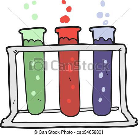 450x438 Freehand Drawn Cartoon Rack Of Test Tubes
