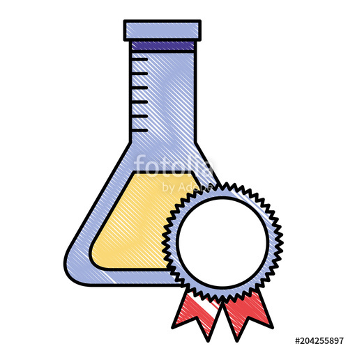 499x500 School Laboratory Test Tube Medal Winner Vector Illustration
