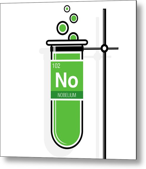 493x572 Nobelium Symbol On Label In A Green Test Tube With Holder Element