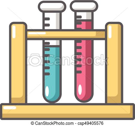 450x421 Medical Test Tubes In Holder Icon, Cartoon Style Medical Test