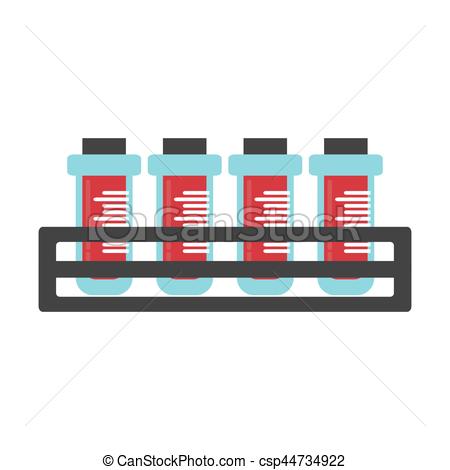 450x470 Blood Test Tube Sample With Rack Vector Illustration