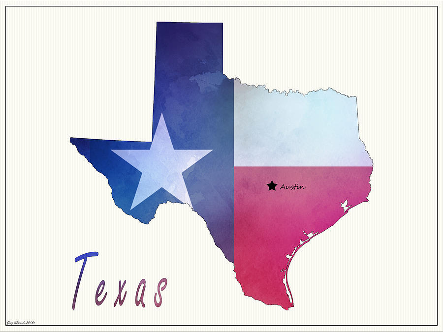 900x675 Texas Map Style Drawing