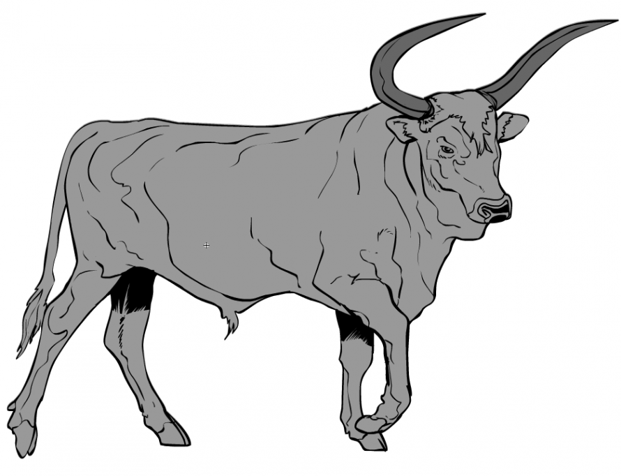 890x682 Ox, Drawing, Wildlife, Transparent Png Image Clipart Free Download