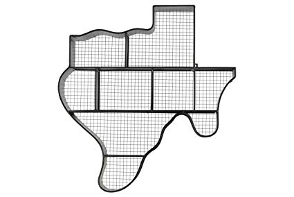 425x284 Urban Trends Metal Texas Map Wall Shelf With Mesh