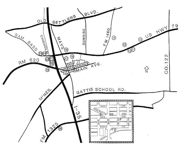 627x502 Historical Markers In And Near Round Rock