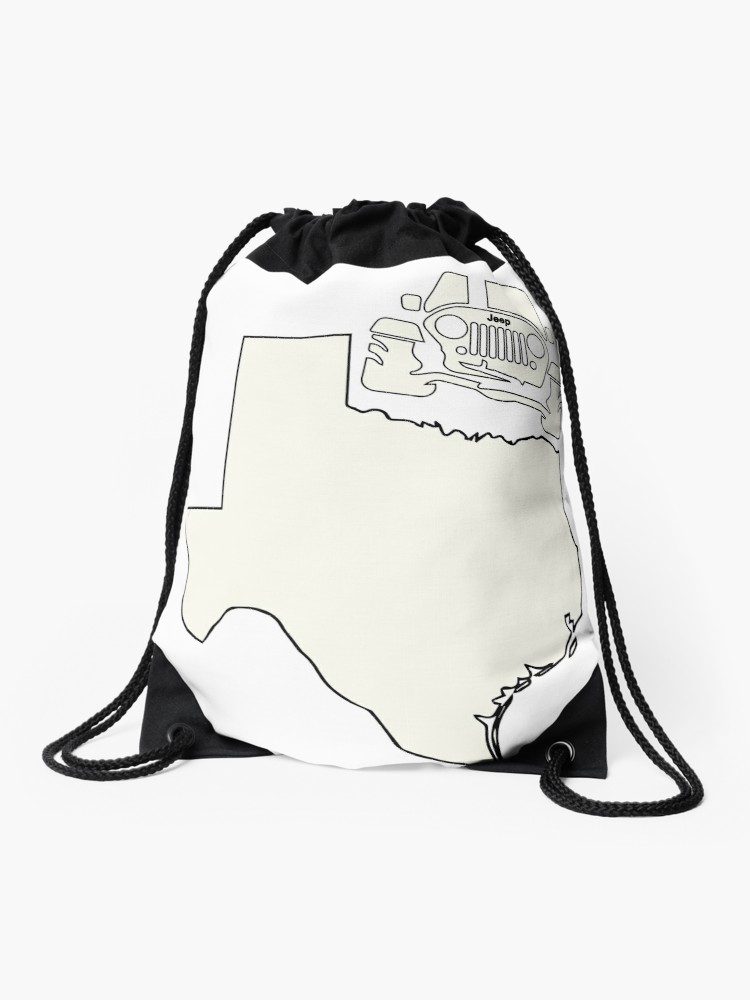 750x1000 Texas Outline Jeep Logo Drawstring Bag