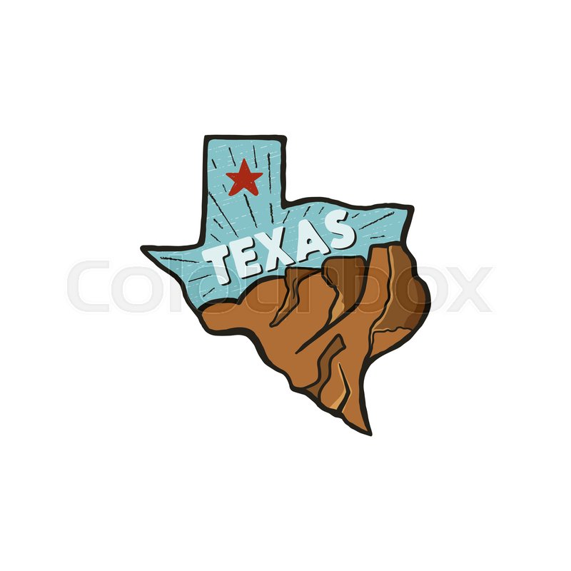800x800 Vintage Hand Drawn Texas Badge State Stock Vector Colourbox