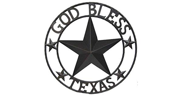 600x350 God Bless Texas Circle Wall Decor With Star Home