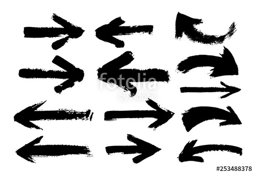 500x342 Set Of Hand Drawn Arrows Grunge Texture Freehand Drawing Vector