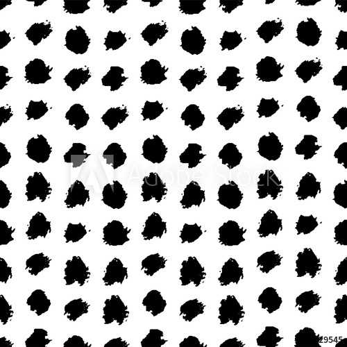 500x500 Circle Handprints Brush Seamless Vector Pattern Black And White