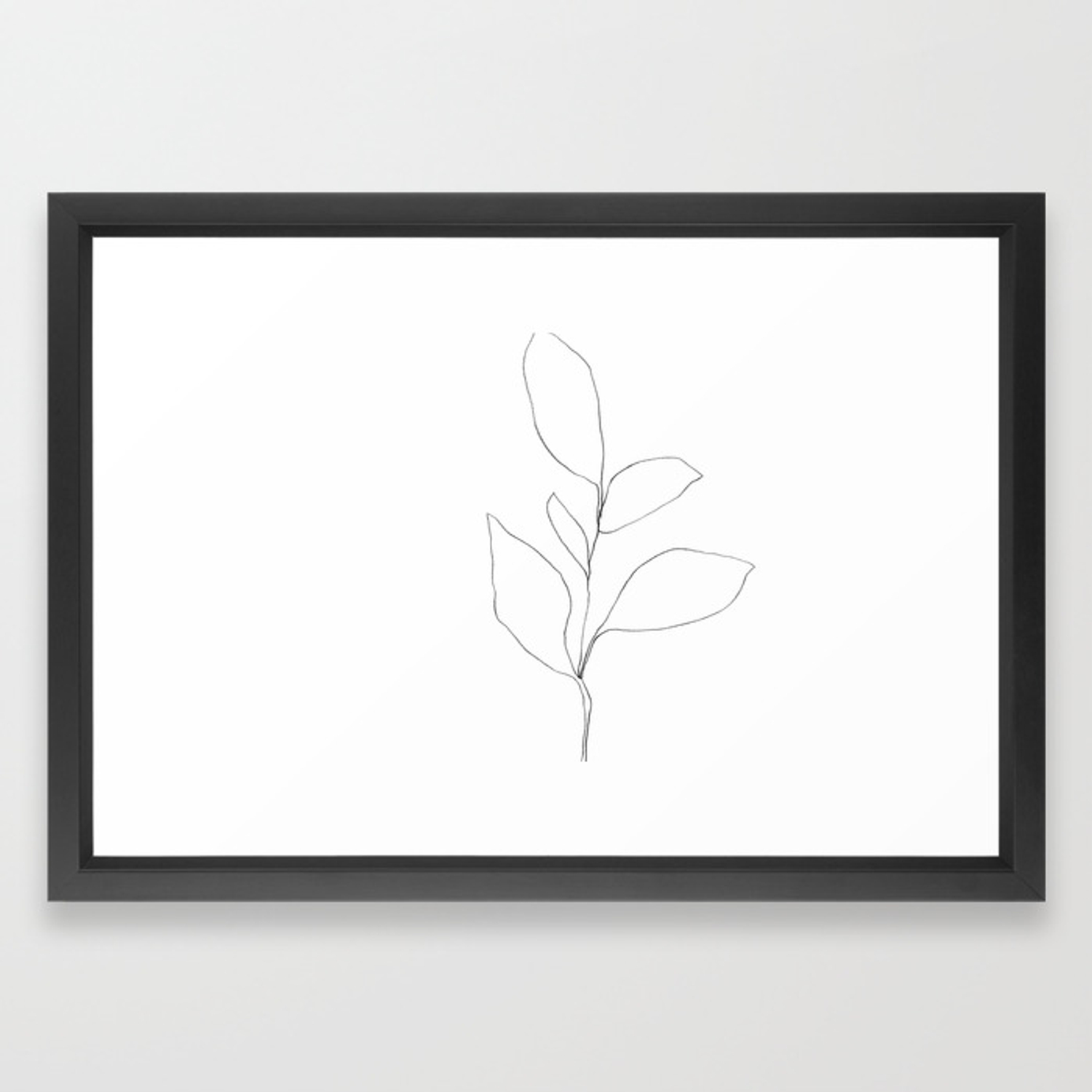1500x1500 Five Leaf Plant Minimalist Line Drawing