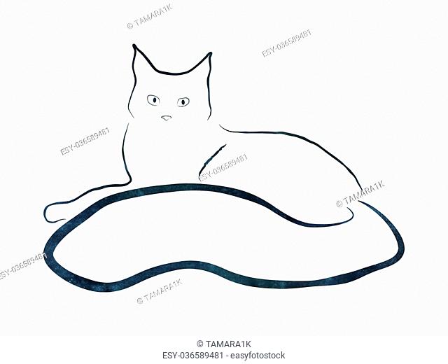 640x520 Illustration Line Drawing Resting Stock Photos And Images Age