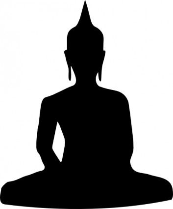 353x425 Silhouette Of Buddha Sitting Clip Art Fonts And Downloadables
