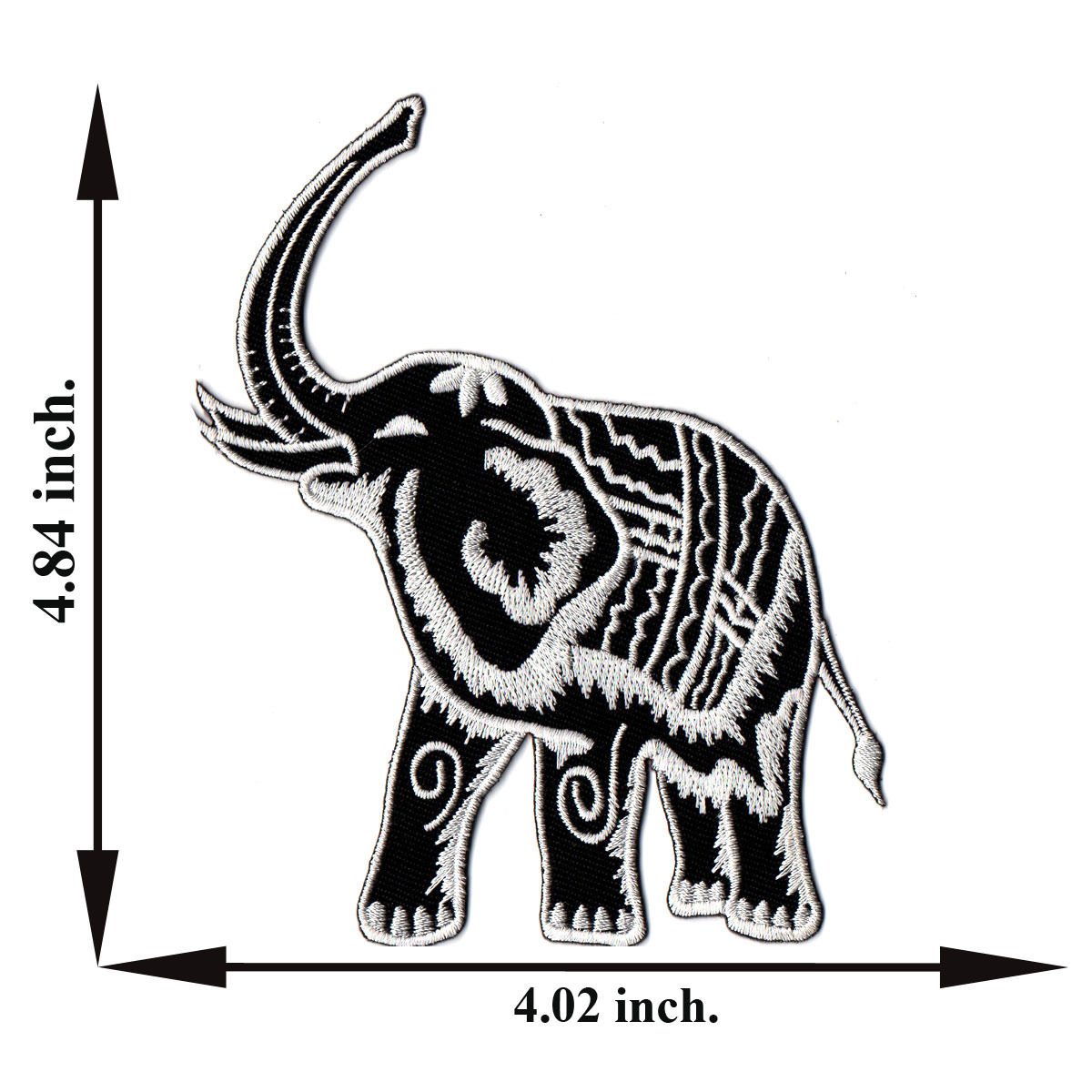 1200x1200 Humej Thai Elephant Animal Siam War Zoo Thailand Applique Iron