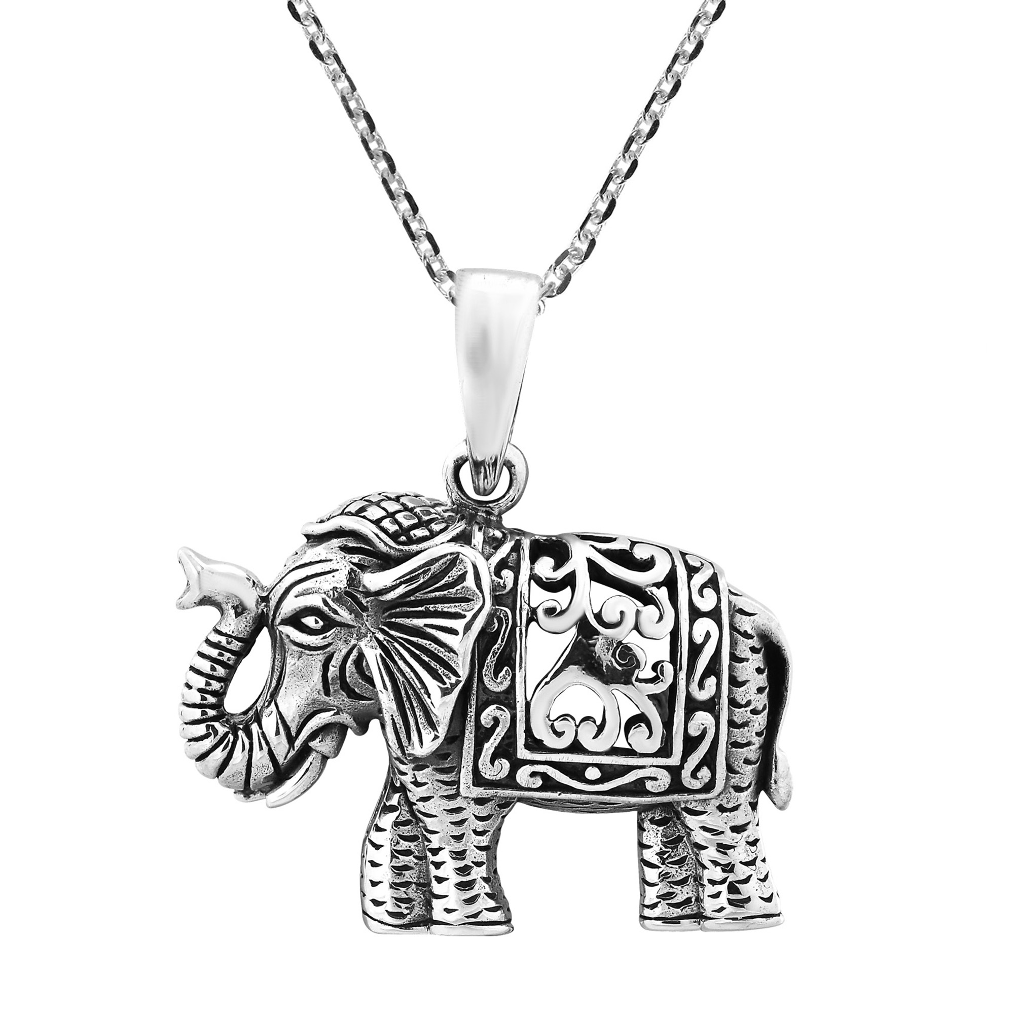 2000x2000 intricately detailed regal and majestic elephant sterling silver