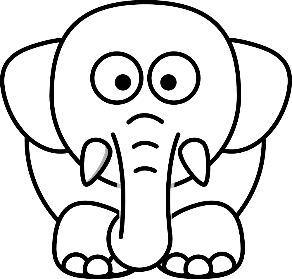 999x954 Clipartist Net Clip Art Lemmling Cartoon Elephant Black White