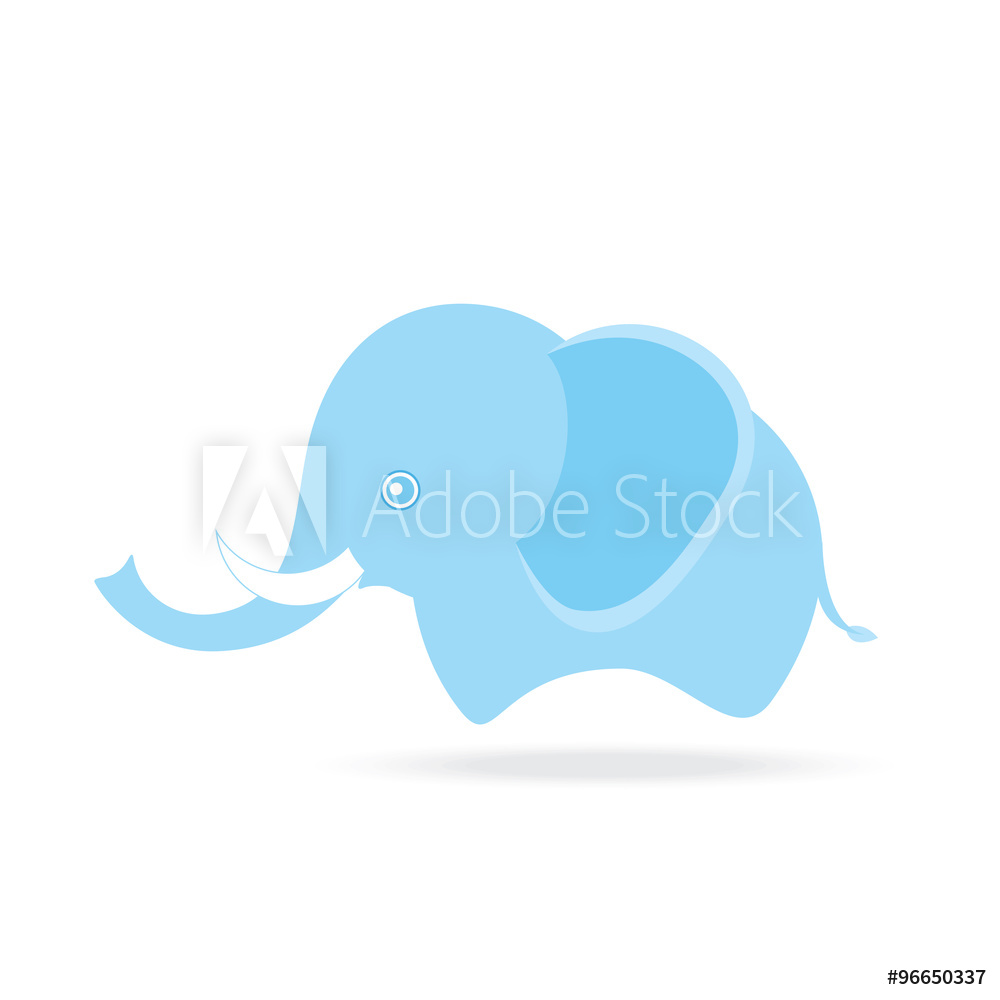 1000x1000 Photo Art Print Cute Male Elephant, Cartoon Drawing Thailand