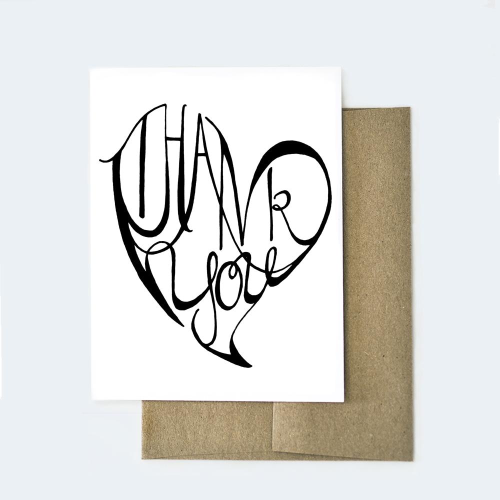 1000x1000 Heart Thank You Card Aviate Press