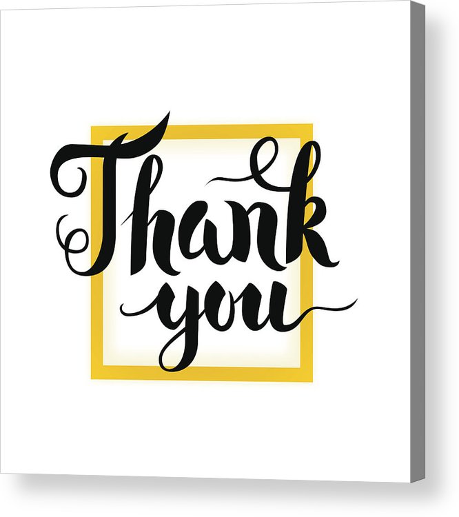 666x750 Thank You Greeting Card Acrylic Print