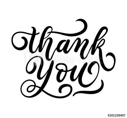 500x464 Thank You Handwritten Calligraphy Hand Drawn Modern Lettering
